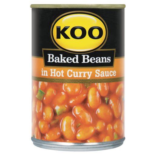 Koo Baked Beans in Hot Curry Sauce 410g The South African Spaza Shop