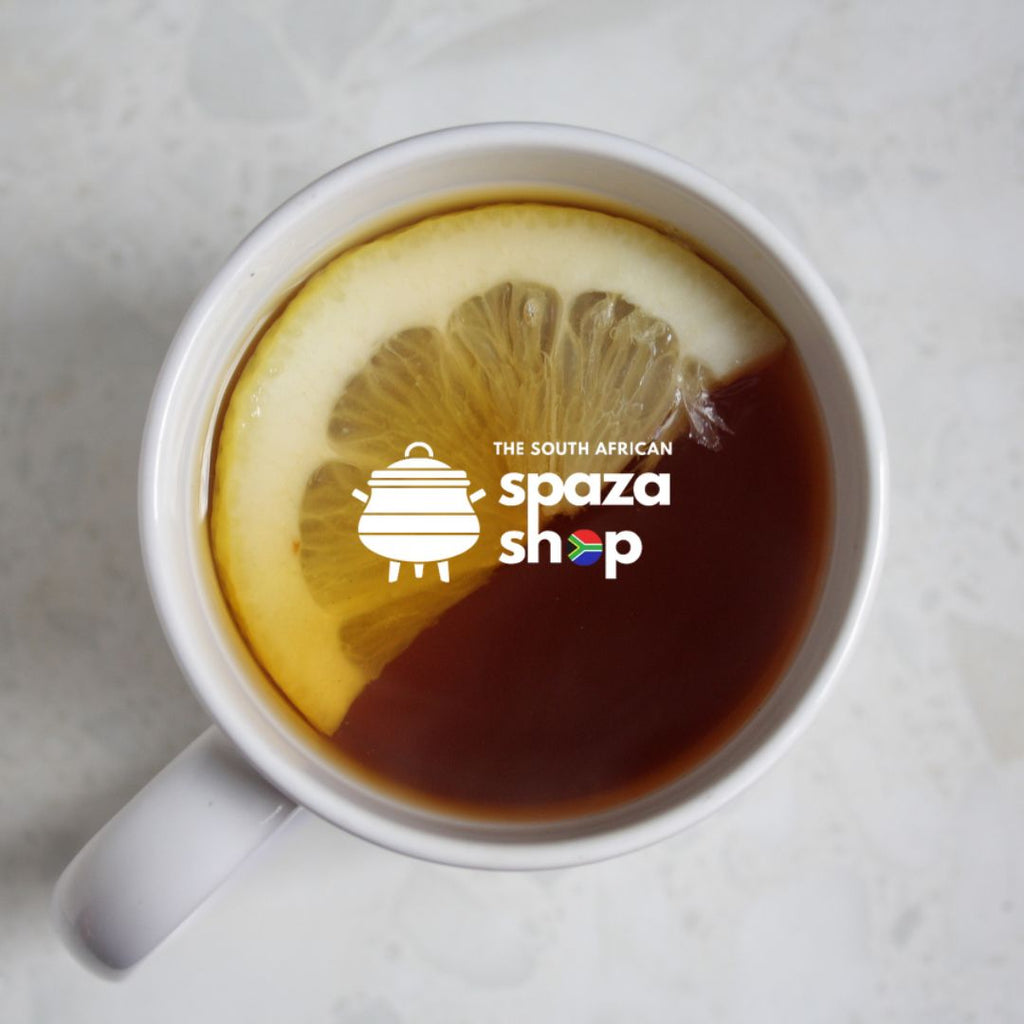 Rooibos tea with lemon – caffeine-free South African herbal tea sold in the UK by The South African Spaza Shop