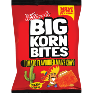 Willards BIG KORN Bites Tomato 120g - The South African Spaza Shop